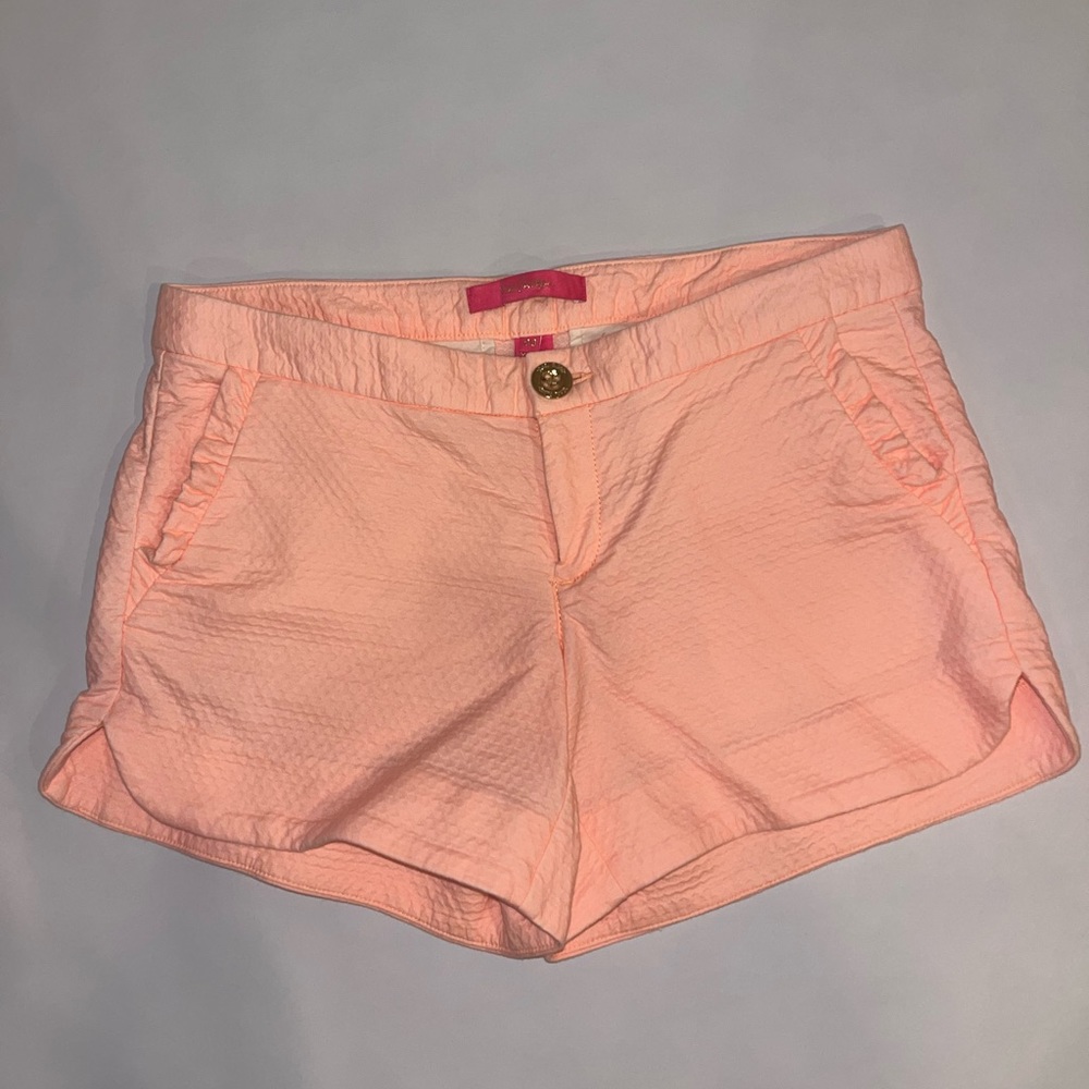 Lilly Pulitzer Peach-colored Shorts, Ruffle-detail